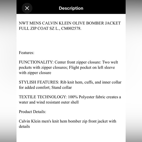 Calvin Klein Green olive green bomber jacket - Picture 9 of 9